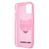 Karl Lagerfeld Choupette Head Glitter - pouzdro pro iPhone 12 Pro Max (růžové)