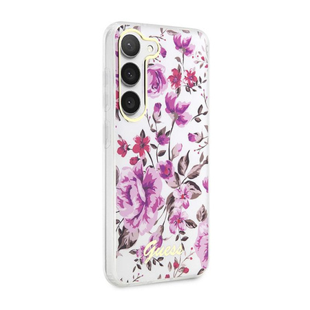 Guess Flower Collection - Case for Samsung Galaxy S23 (White)