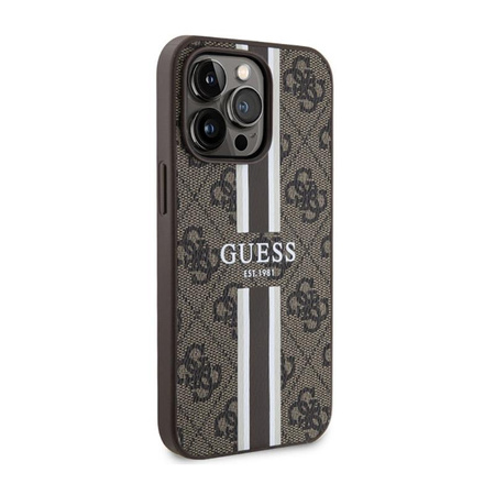 Guess 4G Gedruckte Streifen MagSafe - iPhone 13 Pro Tasche (Braun)