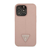Guess Saffiano Triangle Logo Case - Hülle für iPhone 14 Pro (Rosa)