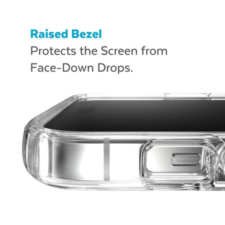 Speck Presidio Perfect-Clear - Coque pour iPhone 14 Pro avec revêtement MICROBAN (transparent)