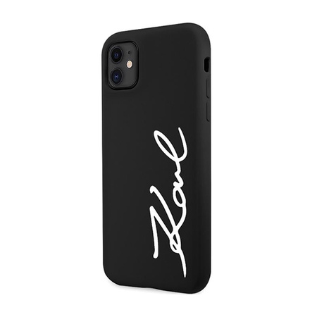 Karl Lagerfeld Silicone Signature - pouzdro pro iPhone 11 (černé)