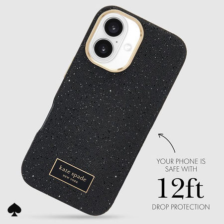 Kate Spade New York Crystal Pave MagSafe - Étui pour iPhone 16 (Nightfall)