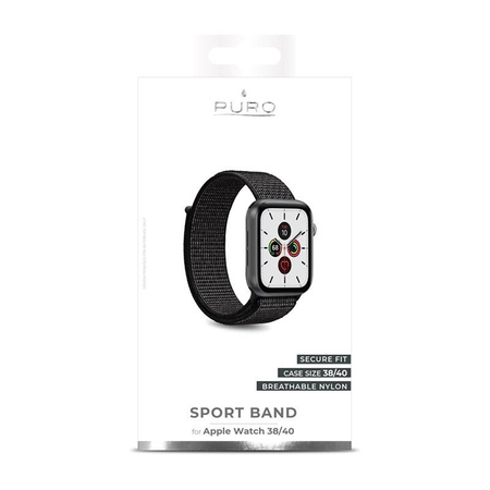 PURO Nylon - Řemínek pro Apple Watch 38/40/41 mm (černý)