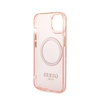 Guess Gold Outline Transluzent MagSafe - Hülle für iPhone 14 Plus (Pink)