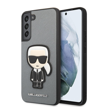 Karl Lagerfeld Saffiano Ikonik Patch - pouzdro pro Samsung Galaxy S22+ (stříbrné)