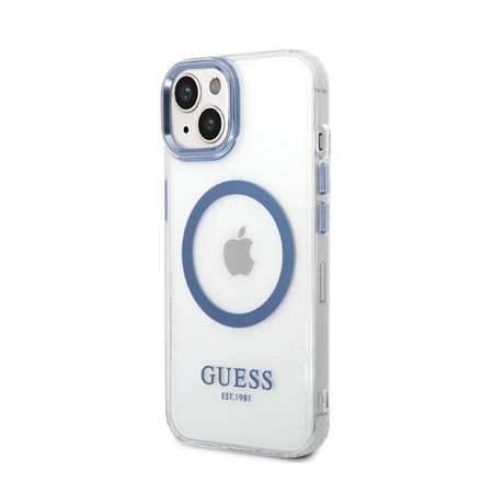Guess Metal Outline MagSafe - Hülle für iPhone 14 Plus (Klar)