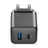 Cellularline Multipower Micro GaN - USB-C & USB-A Power Delivery 30W mains charger (black)