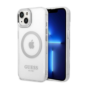 Guess Metal Outline MagSafe - iPhone 14 Case (clear / silver)