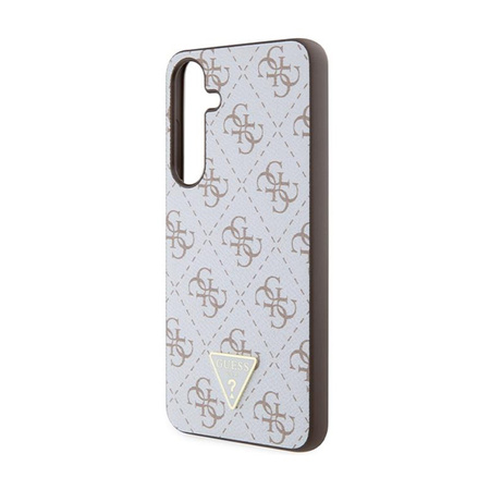 Guess 4G Triangle Metal Logo - pouzdro pro Samsung Galaxy S24+ (bílé)