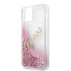Guess Glitter Vintage Script - iPhone 12 / iPhone 12 Pro Tasche (rosa)