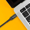 Crong Armor Link - Câble USB-C 60W PD 3A vers USB-C 25cm (noir)