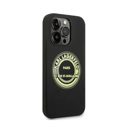Karl Lagerfeld Silicone RSG - Coque iPhone 14 Pro Max (noir)
