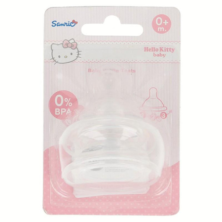 Hello Kitty - Silikonsauger für Flasche 0 m+ (2 Stück)