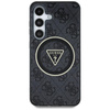 Guess 4G Glitter Triangle Buttons MagSafe - étui pour Samsung Galaxy S25 (noir)