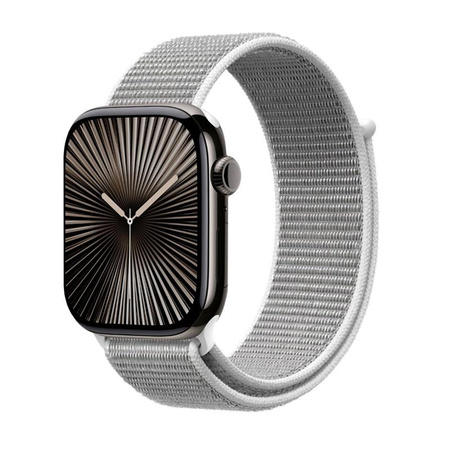 Crong Nylon - sport szíj Apple Watch 44/45/46/49 mm-es órához (ezüstszürke)