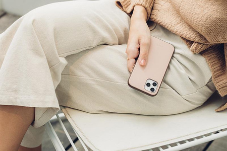 Moshi Overture - Étui 3-en-1 pour iPhone 12 Mini avec fentes pour cartes + support (système SnapTo) (Luna Pink)
