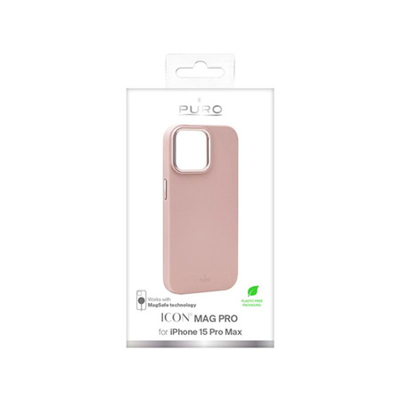 PURO ICON MAG PRO - Coque MagSafe pour iPhone 15 Pro Max (Rose)