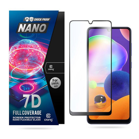 Crong 7D Nano Flexible Glass - 9H Hybridglas für den gesamten Bildschirm des Samsung Galaxy A31