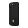 Ferrari Silicone Metal Logo - Case for iPhone 14 (Black)