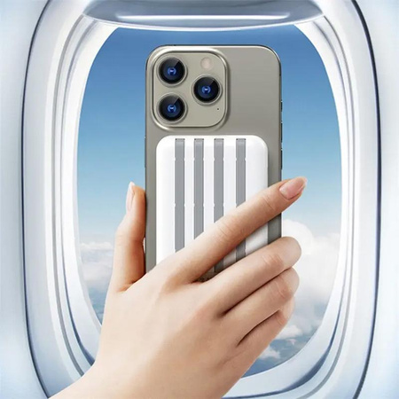 WEKOME WP-12 Tint Series - Banque d'alimentation inductive MagSafe 10000 mAh avec câble intégré USB-C / Lightning / Micro USB / USB-A (Blanc)