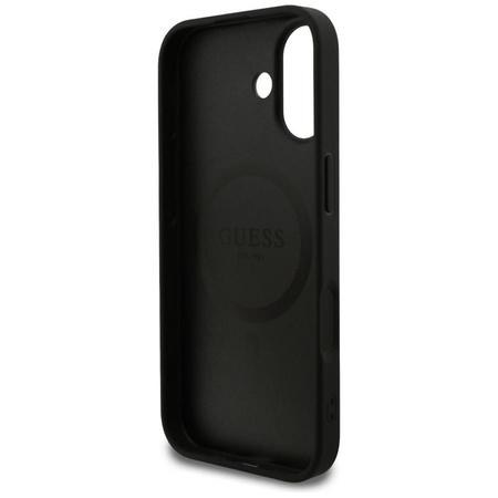 Guess Grained Ring MagSafe - Pouzdro iPhone 17 (černý)