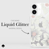 Kate Spade New York Liquid Glitter MagSafe - pouzdro pro iPhone 16 (Hollyhock Floral)