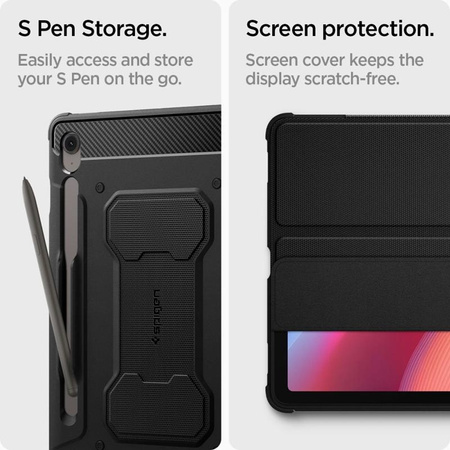 Spigen Rugged Armor Pro - Gehäuse für Samsung Galaxy Tab S10 FE+ 13.1" (Schwarz)