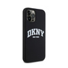 DKNY Liquid Silicone White Printed Logo MagSafe - pouzdro pro iPhone 12 / iPhone 12 Pro (černé)