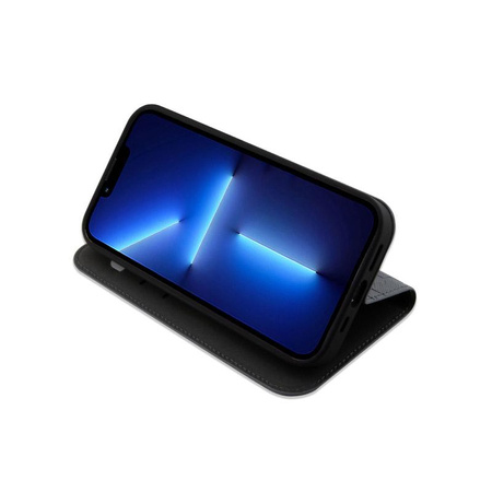 Karl Lagerfeld Booktype Saffiano Monogram - pouzdro na iPhone 14 (stříbrné)