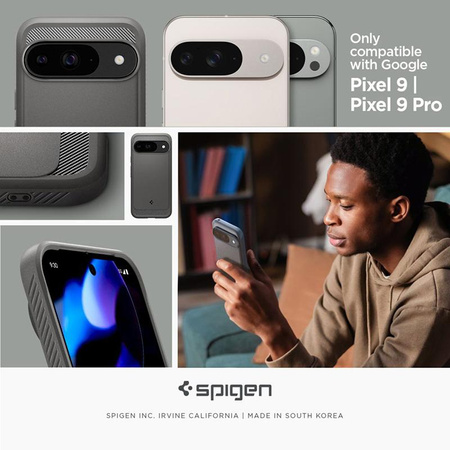 Spigen Rugged Armor - pouzdro pro Google Pixel 9 / 9 Pro (mramorově šedé)
