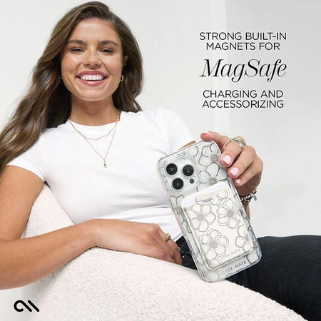 Pouzdro Case-Mate Floral Gems MagSafe - iPhone 16 Pro (zlaté)