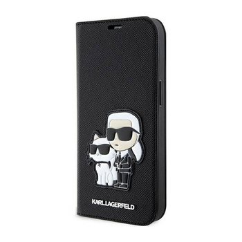 Karl Lagerfeld Booktype NFT Saffiano Karl & Choupette - pouzdro pro iPhone 14 Pro Max (černé)