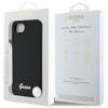 Guess Silicone Script Metal Logo MagSafe - Hülle für iPhone 16e (schwarz)