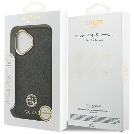 Guess 4G Strass Logo MagSafe - Hülle iPhone 17 (Schwarz)