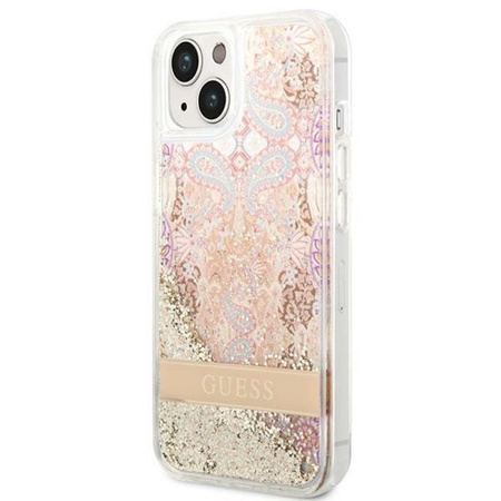 Guess Liquid Glitter Paisley - Hülle für iPhone 14 Plus (Gold)