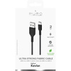 PURO Fabric Ultra Strong - Kabel w oplocie heavy duty USB-A / USB-C 2m (czarny)