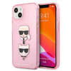 Karl Lagerfeld Glitter Karl & Choupette Head - iPhone 13 Case (pink)