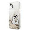 Karl Lagerfeld Liquid Glitter Choupette Fun - Etui iPhone 13 (złoty)