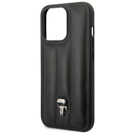 Karl Lagerfeld Quilted Puffy Ikonik Pin - pouzdro pro iPhone 14 Pro (černé)