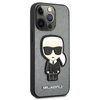 Karl Lagerfeld Saffiano Ikonik Patch - pouzdro pro iPhone 13 Pro Max (stříbrné)