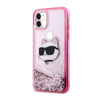 Karl Lagerfeld Liquid Glitter NFT Choupette Head - iPhone 11 tok (rózsaszín)