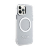 Guess Metal Outline MagSafe - Coque iPhone 12 / iPhone 12 Pro (Transparent / Argent)