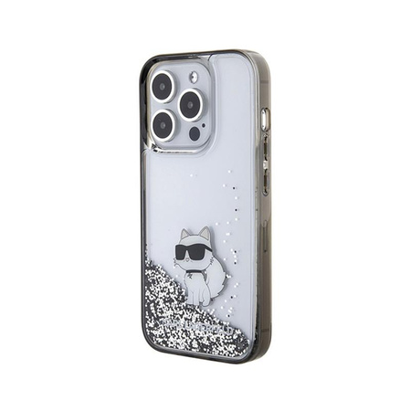 Karl Lagerfeld Liquid Glitter Choupette - iPhone 15 Pro Case (Transparent)