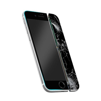 Crong Nano Glass - Verre hybride incassable iPhone SE (2022/2020) / 8 / 7 (cadre noir)