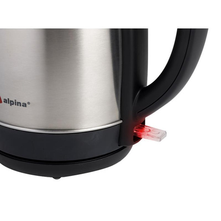 LARGE STEEL ELECTRIC Kettle 1.7 L, mit Untertasse, Alpina, 1850-2200W