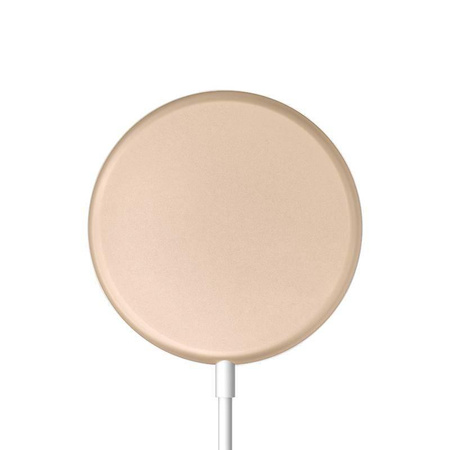 Crong MagSpot Wireless Charger - MagSafe 15W Aluminum Inductive Charger (Gold)