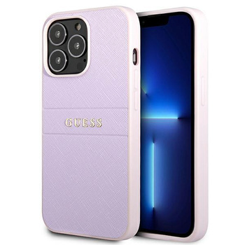 Étui Guess Saffiano Hot Stamp & Metal Logo - iPhone 13 Pro Case (lilas)