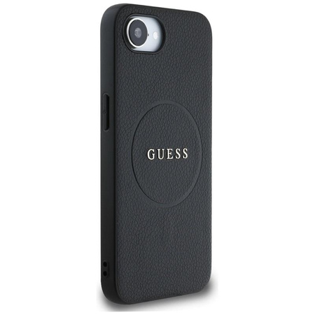 Guess Grained Ring MagSafe - Case for iPhone 16e (black)