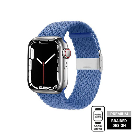 Crong Wave Band – Pleciony pasek do Apple Watch 42/44/45 mm (niebieski)